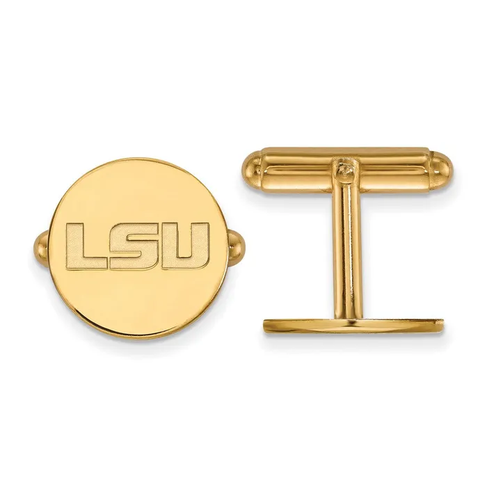 TreasureFineJewelers PreStyled Sets 14k Gold Louisiana State University LSU Cuff Links TreasureFineJewelers PreStyled Sets 14k Gold Louisiana State University LSU Cuff Links