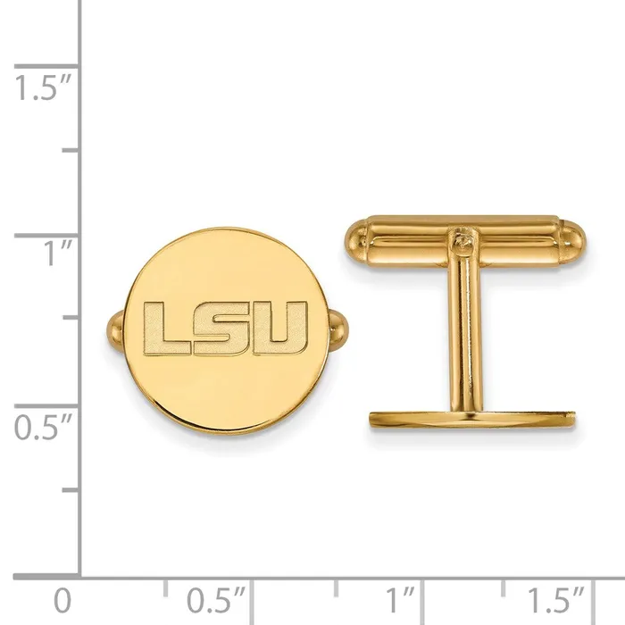 TreasureFineJewelers PreStyled Sets 14k Gold Louisiana State University LSU Cuff Links