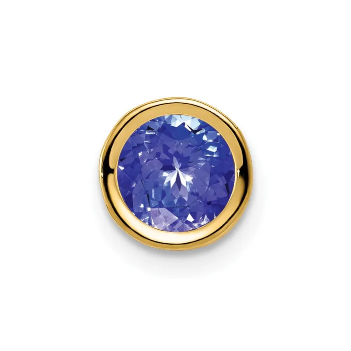 TreasureFineJewelers PreStyled Sets 14k Yellow Gold 6mm Tanzanite bezel pendant TreasureFineJewelers PreStyled Sets 14k Yellow Gold 6mm Tanzanite bezel pendant