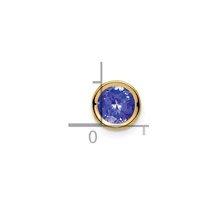 TreasureFineJewelers PreStyled Sets 14k Yellow Gold 6mm Tanzanite bezel pendant