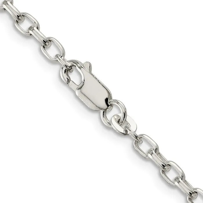 TreasureFineJewelers Rings Sterling Silver 32mm Oval Fancy Rolo Chain