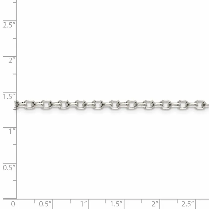 TreasureFineJewelers Rings Sterling Silver 32mm Oval Fancy Rolo Chain