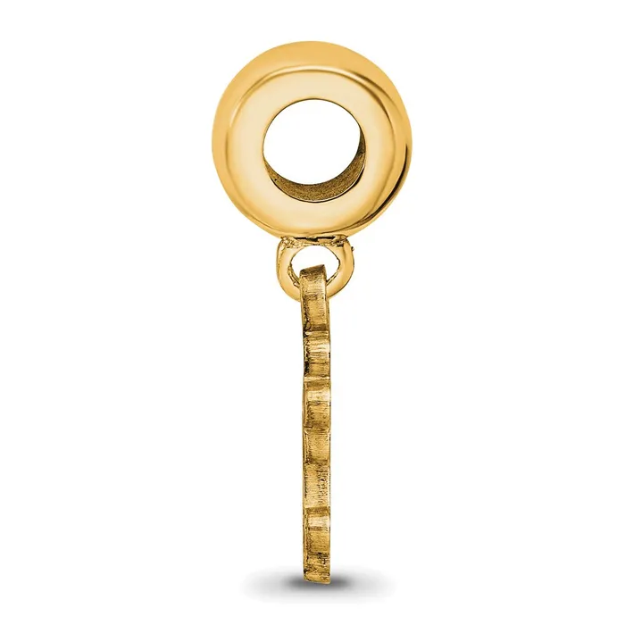 TreasureFineJewelers Rings Sterling Silver Goldplated LogoArt College of William and Mary Small Dangle Bead Charm