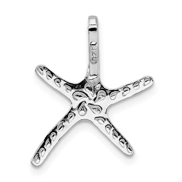 TreasureFineJewelers Rings Sterling Silver Polished Dancing Starfish Slide