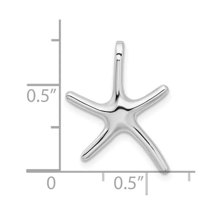 TreasureFineJewelers Rings Sterling Silver Polished Dancing Starfish Slide