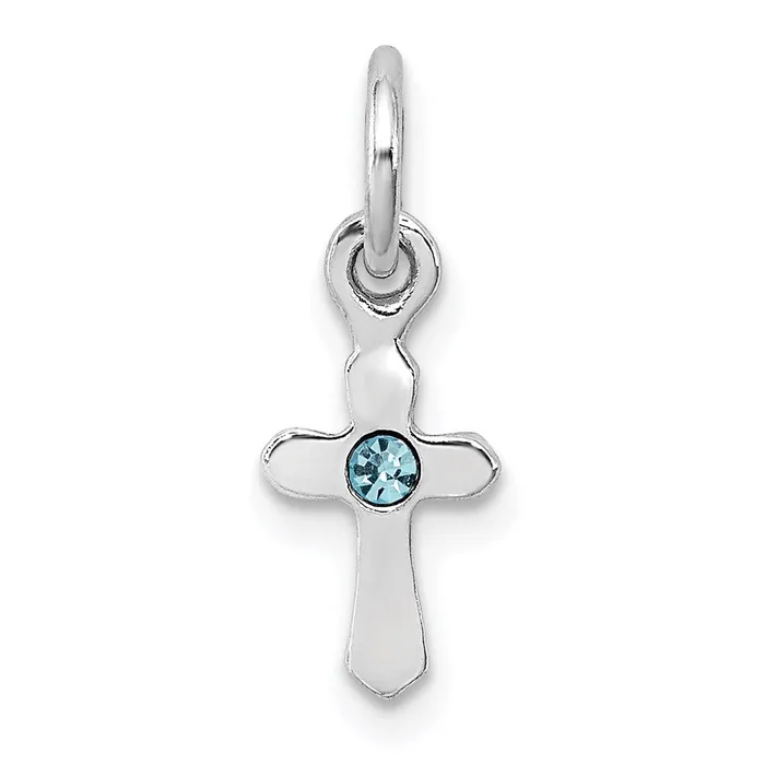 TreasureFineJewelers Rings Sterling Silver RHpltd Childs Mar Lt Blue Preciosca Crystal Cross Pendan TreasureFineJewelers Rings Sterling Silver RHpltd Childs Mar Lt Blue Preciosca Crystal Cross Pendan