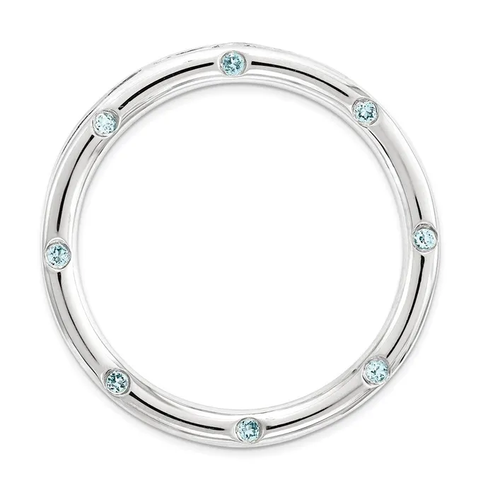 TreasureFineJewelers Rings Sterling Silver Stackable Expressions Large Polished Blue Topaz Chain Slide TreasureFineJewelers Rings Sterling Silver Stackable Expressions Large Polished Blue Topaz Chain Slide