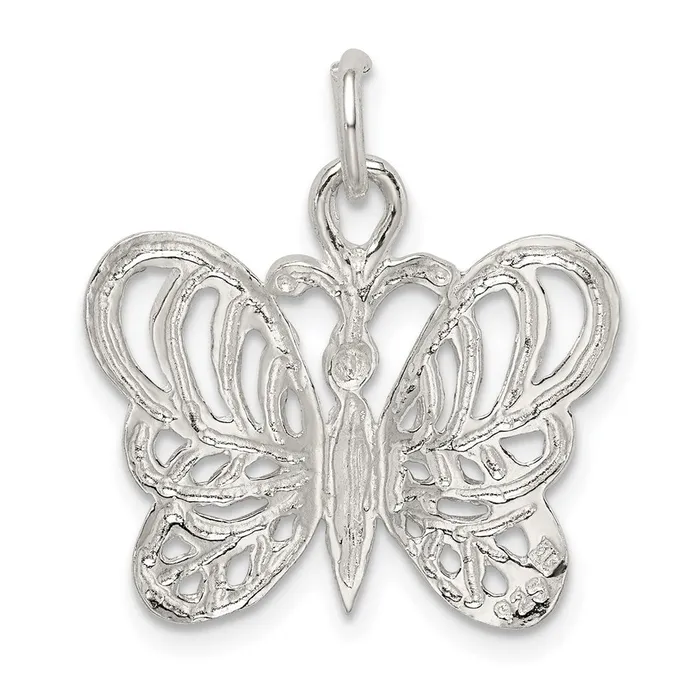 TreasureFineJewelers Sterling Silver Butterfly Charm Rings