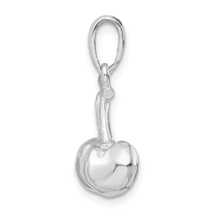 TreasureFineJewelers Sterling Silver Polished 3D Cherries Pendant Necklaces