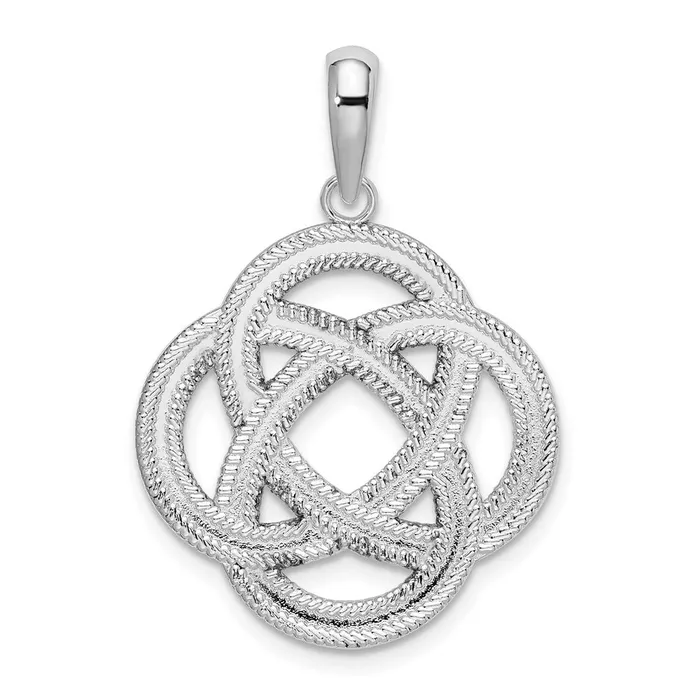 TreasureFineJewelers Sterling Silver Polished Celtic Circle Eternity Knot Pendant Necklaces TreasureFineJewelers Sterling Silver Polished Celtic Circle Eternity Knot Pendant Necklaces