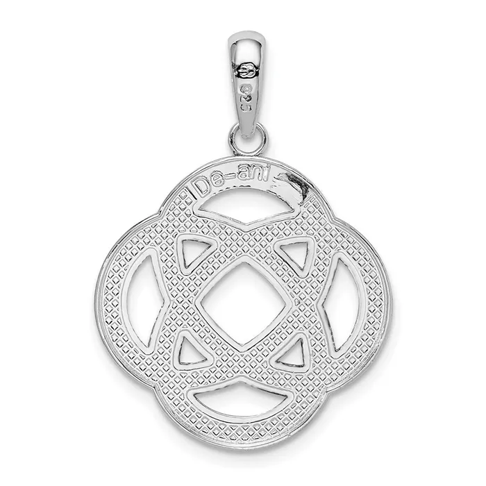TreasureFineJewelers Sterling Silver Polished Celtic Circle Eternity Knot Pendant Necklaces