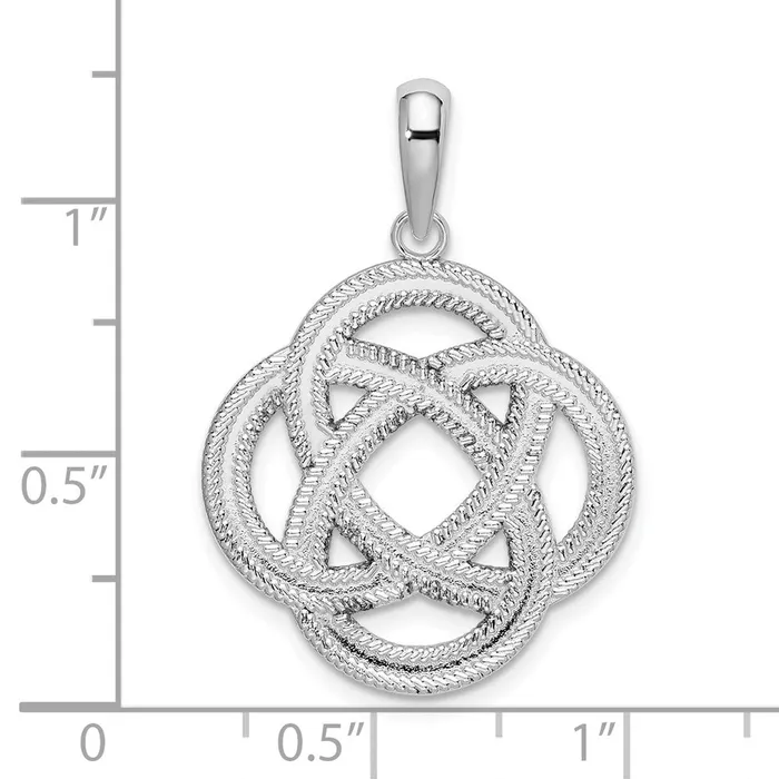 TreasureFineJewelers Sterling Silver Polished Celtic Circle Eternity Knot Pendant Necklaces