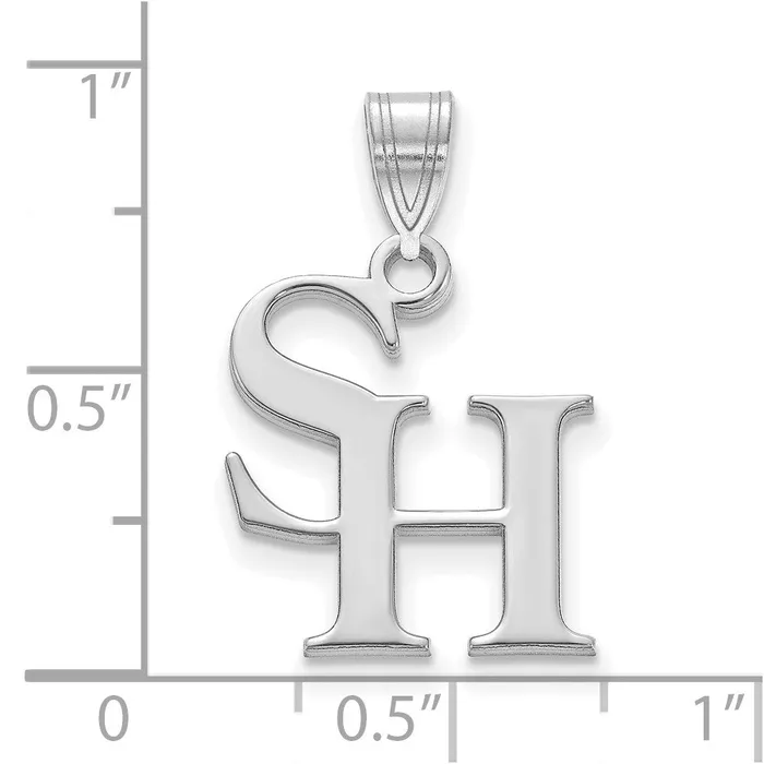 TreasureFineJewelers Sterling Silver Rhodiumplated Sam Houston State University Medium Pendant Necklaces