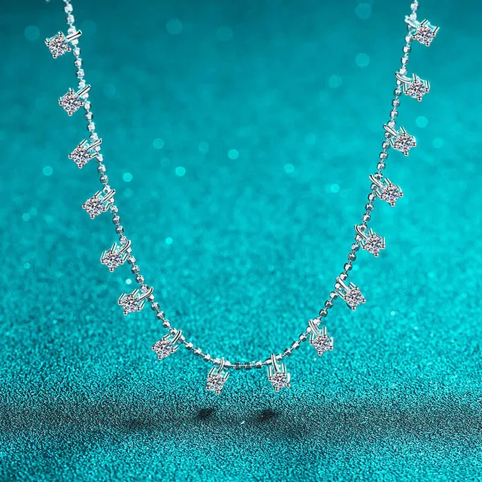 Trendolla Jewelry Necklaces Full Star Moissanite Necklace for Women