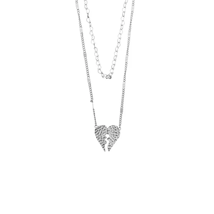 Blackheadshop Necklaces Rebellion Revolution Pinned Heart Charm Stacked Necklace Blackheadshop Necklaces Rebellion Revolution Pinned Heart Charm Stacked Necklace