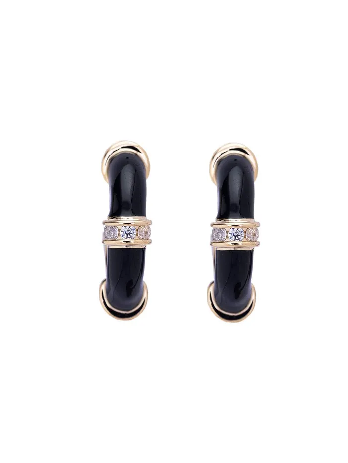 Curio Cottage Earrings The Black Bali Enameled Earrings Curio Cottage Earrings The Black Bali Enameled Earrings
