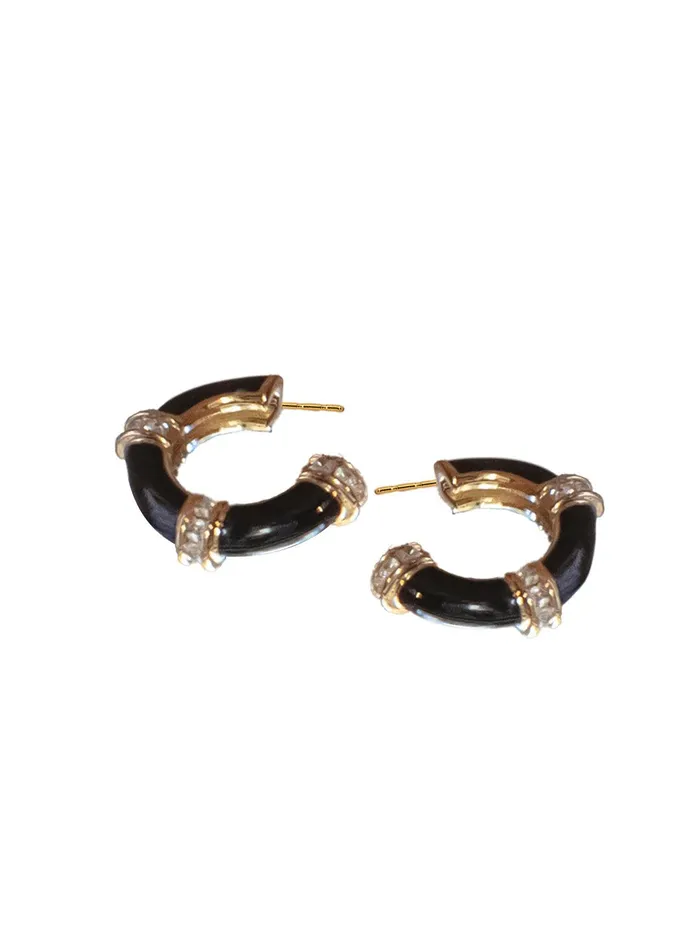 Curio Cottage Earrings The Black Bali Enameled Earrings Curio Cottage Earrings The Black Bali Enameled Earrings