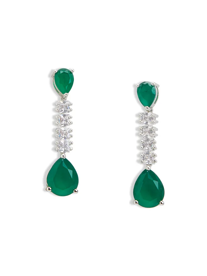 Diamante Emerald Pendent Necklace Set Curio Cottage Necklaces Diamante Emerald Pendent Necklace Set Curio Cottage Necklaces