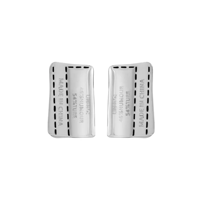 Earrings Blackheadshop Composition Label Metal Stud Earrings