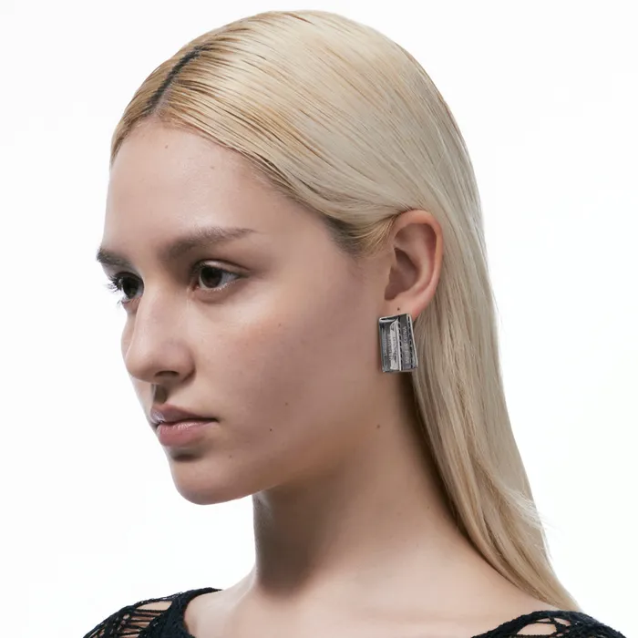 Earrings Blackheadshop Composition Label Metal Stud Earrings