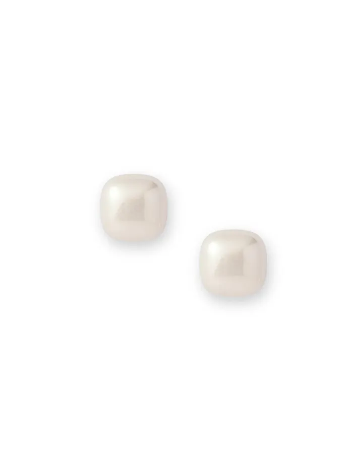 Earrings Curio Cottage Ivory Pearl Cube Stud Earrings Earrings Curio Cottage Ivory Pearl Cube Stud Earrings