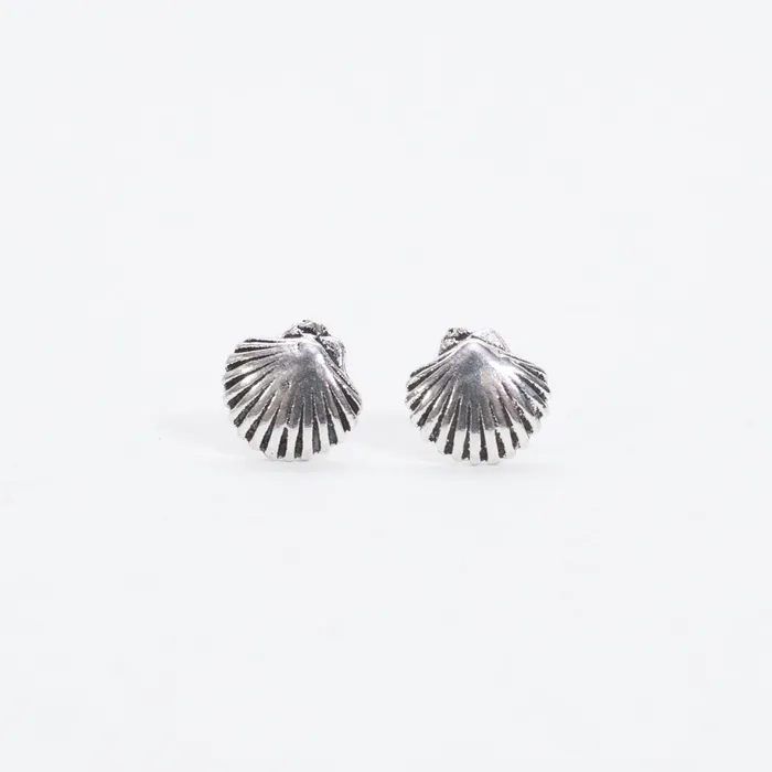 Rings Silver Little Shell Studs Silver Lotus