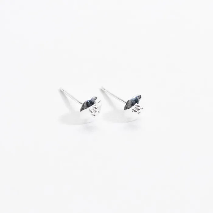 Silver Disc With Dots Studs Tashi Rings