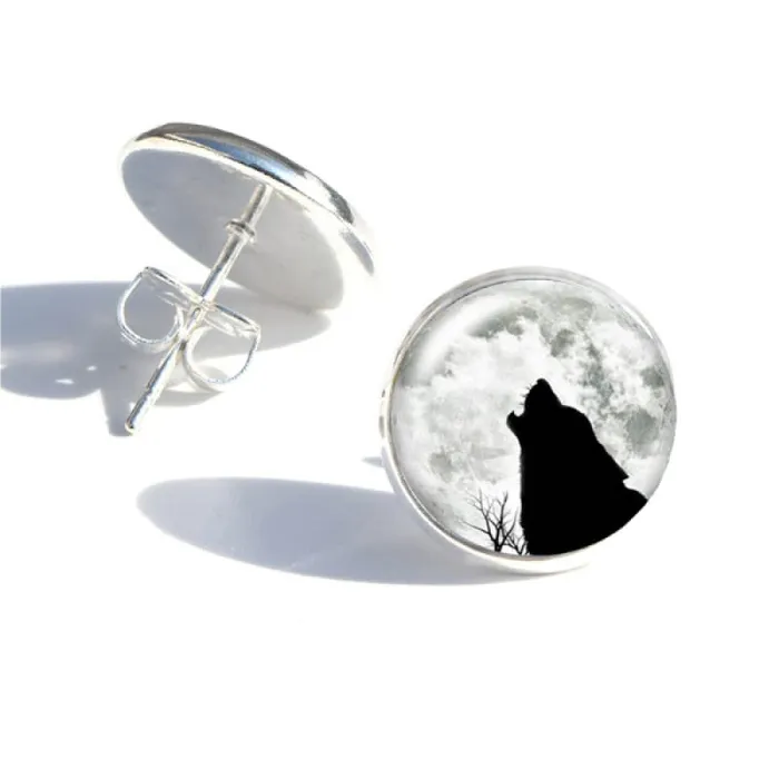 Wolf Stuff Earrings Full Moon Stud Earrings