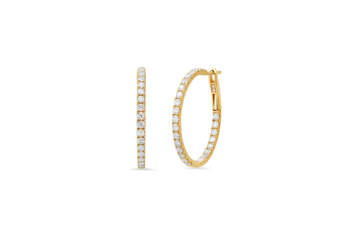 1 Full Cut Diamond Hoop Earrings Shylee Rose Jewelry Earrings