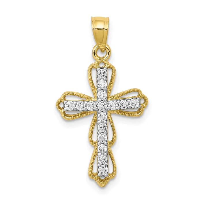 10k CZ Filigree Cross PendantWBC10C1142 WB Choice Jewelry Necklaces