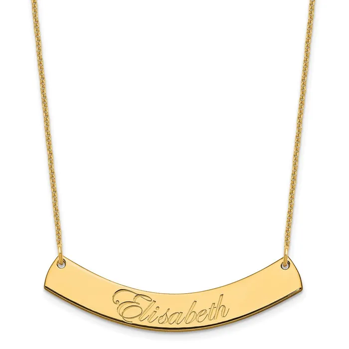 14K Medium Polished Curved Edwardian Script Bar NecklaceWBCXNA1222Y WB Choice Jewelry Necklaces 14K Medium Polished Curved Edwardian Script Bar NecklaceWBCXNA1222Y WB Choice Jewelry Necklaces