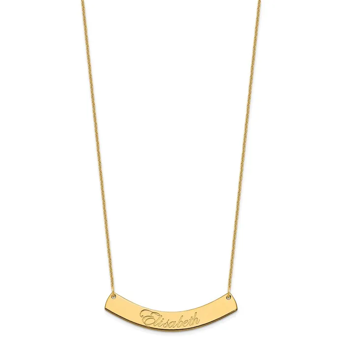 14K Medium Polished Curved Edwardian Script Bar NecklaceWBCXNA1222Y WB Choice Jewelry Necklaces 14K Medium Polished Curved Edwardian Script Bar NecklaceWBCXNA1222Y WB Choice Jewelry Necklaces