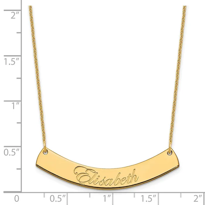 14K Medium Polished Curved Edwardian Script Bar NecklaceWBCXNA1222Y WB Choice Jewelry Necklaces 14K Medium Polished Curved Edwardian Script Bar NecklaceWBCXNA1222Y WB Choice Jewelry Necklaces