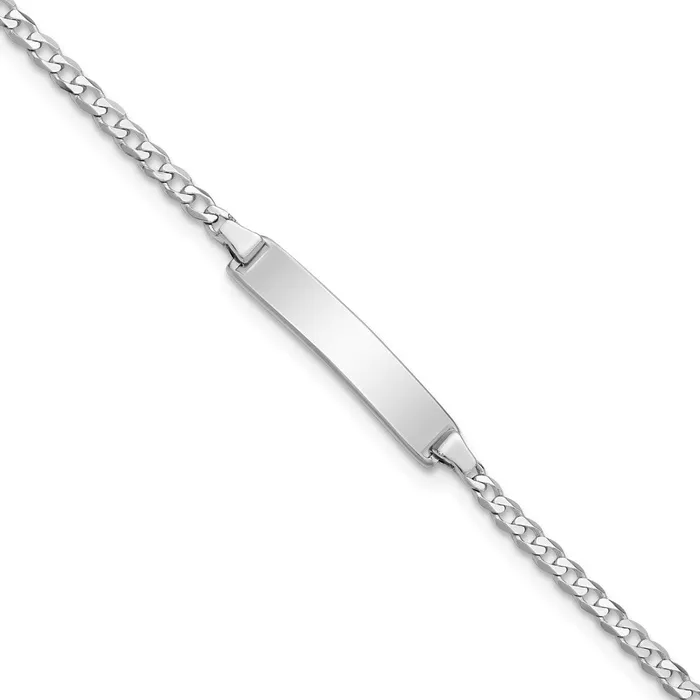 14k WG Flat Curb Link ID BraceletWBCBID103W55 WB Choice Jewelry Bracelets 14k WG Flat Curb Link ID BraceletWBCBID103W55 WB Choice Jewelry Bracelets
