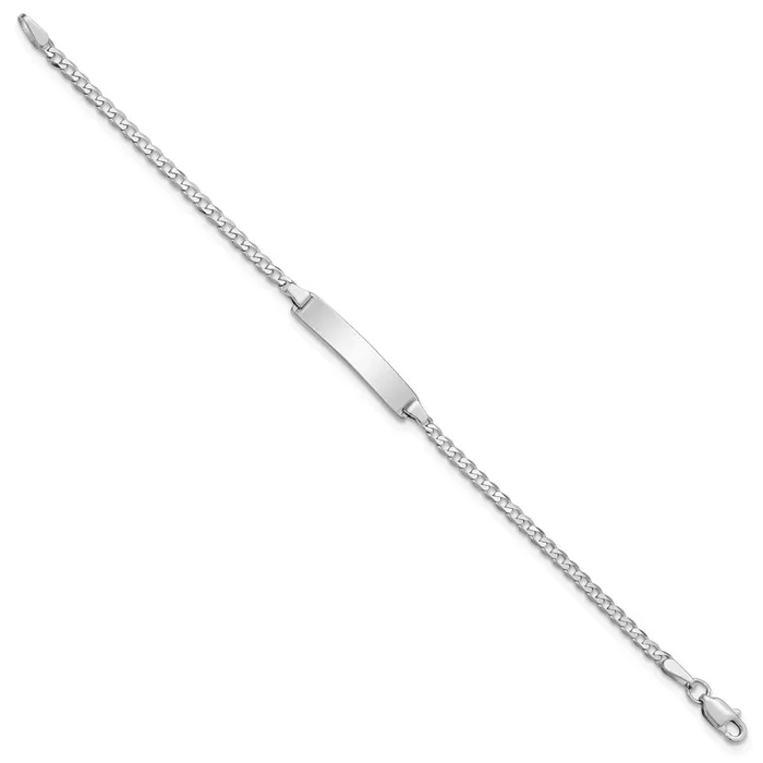 14k WG Flat Curb Link ID BraceletWBCBID103W55 WB Choice Jewelry Bracelets 14k WG Flat Curb Link ID BraceletWBCBID103W55 WB Choice Jewelry Bracelets