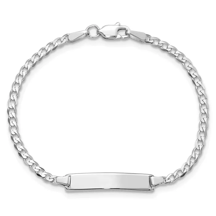 14k WG Flat Curb Link ID BraceletWBCBID103W55 WB Choice Jewelry Bracelets 14k WG Flat Curb Link ID BraceletWBCBID103W55 WB Choice Jewelry Bracelets