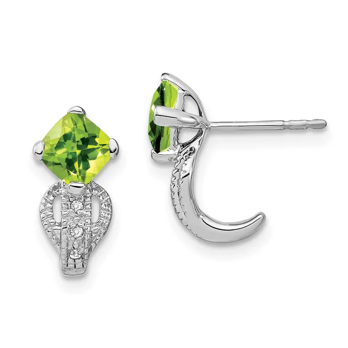 14k White Gold Peridot and Diamond EarringsWBCEM7086PE003WA WB Choice Jewelry Earrings
