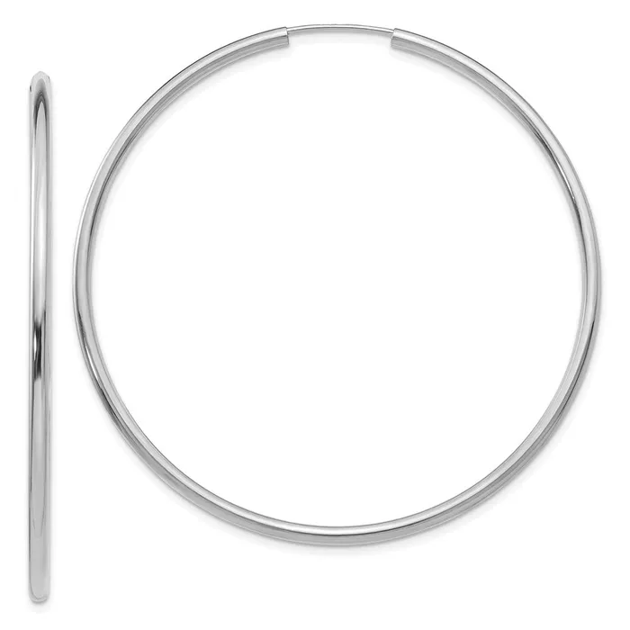 14k White Gold Polished Endless 2mm Hoop EarringsWBCH998 WB Choice Jewelry Earrings 14k White Gold Polished Endless 2mm Hoop EarringsWBCH998 WB Choice Jewelry Earrings