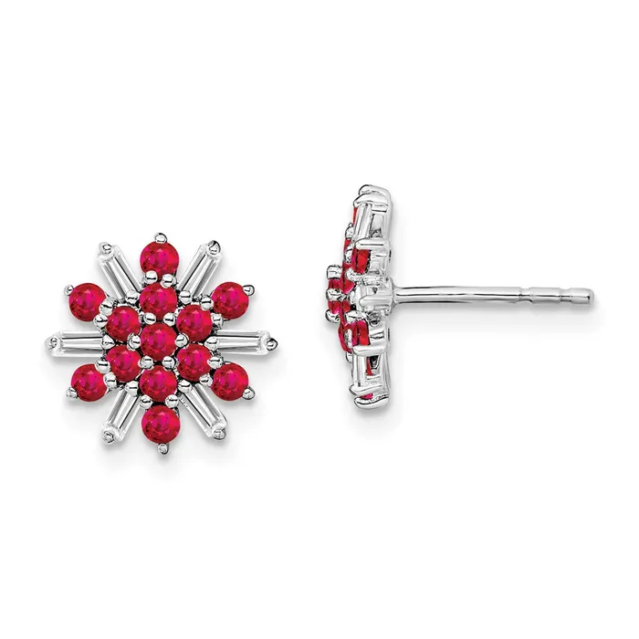 14k White Gold Ruby and Diamond EarringsWBCEM7454RU18WA WB Choice Jewelry Earrings 14k White Gold Ruby and Diamond EarringsWBCEM7454RU18WA WB Choice Jewelry Earrings
