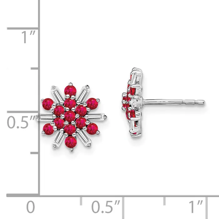 14k White Gold Ruby and Diamond EarringsWBCEM7454RU18WA WB Choice Jewelry Earrings 14k White Gold Ruby and Diamond EarringsWBCEM7454RU18WA WB Choice Jewelry Earrings