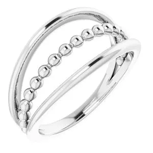 14K White Negative Space Beaded Ring 51818101PSTWBC WB Choice Jewelry Rings 14K White Negative Space Beaded Ring 51818101PSTWBC WB Choice Jewelry Rings