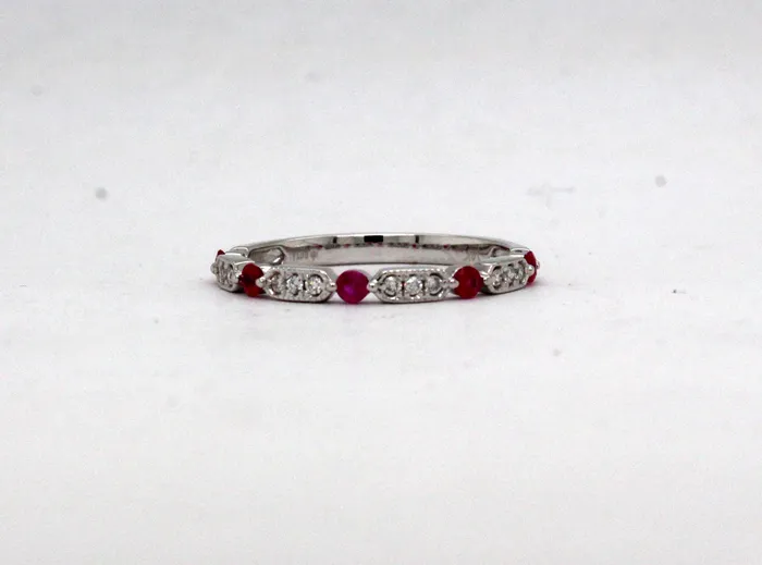 14KW 25 Cttw Ruby and 10 Cttw Diamond Ring ROYAL JEWELRY MFG INC Rings