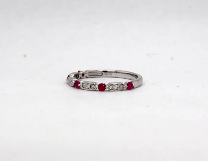 14KW 25 Cttw Ruby and 10 Cttw Diamond Ring ROYAL JEWELRY MFG INC Rings