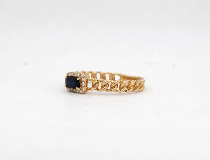 14KY 37 Ct Sapphire and 07 Cttw Diamond Ring ROYAL JEWELRY MFG INC Rings