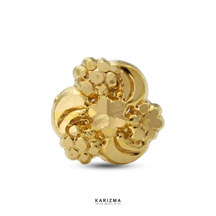 18K Real Gold Women pretty gifts Nose stud nose ring Push Pin Karizma Jewels Rings