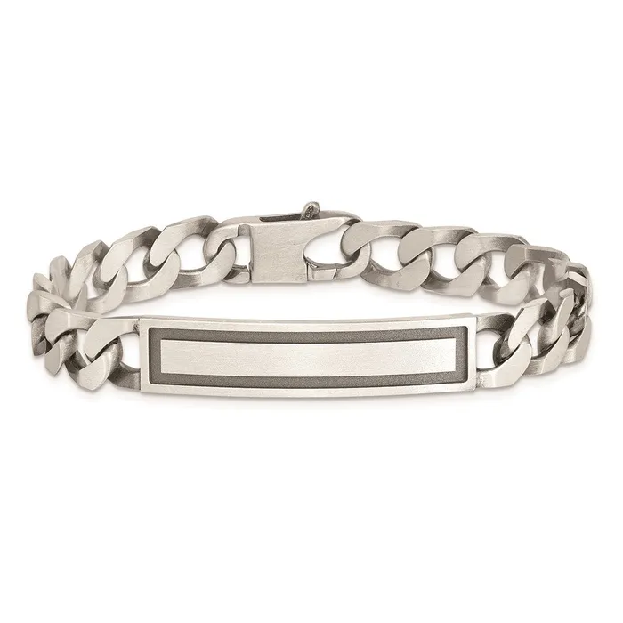 Bracelets WB Choice Jewelry Sterling Silver Antiqued Satin Curb Link ID BraceletWBCQID20485 Bracelets WB Choice Jewelry Sterling Silver Antiqued Satin Curb Link ID BraceletWBCQID20485
