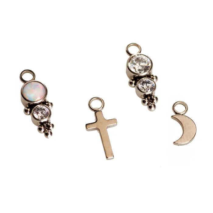 Charm Necklaces Halobes Titanium Charm Half Moon
