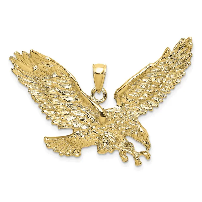 Charm Necklaces WB Choice Jewelry 10K Eagle wBeak Touching Claws CharmWBC10K6514 Charm Necklaces WB Choice Jewelry 10K Eagle wBeak Touching Claws CharmWBC10K6514
