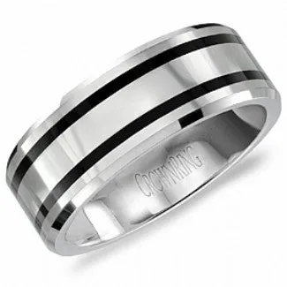 CROWN RING CROWN TUNGSTEN GENTS RING TU0002 Rings