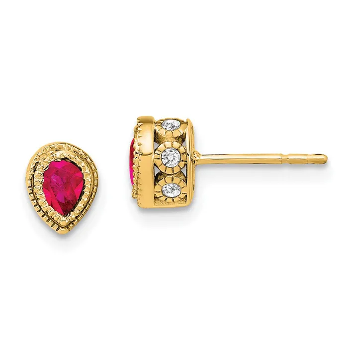 Earrings 14k Ruby and Diamond EarringsWBCEM7094RU015YA WB Choice Jewelry Earrings 14k Ruby and Diamond EarringsWBCEM7094RU015YA WB Choice Jewelry